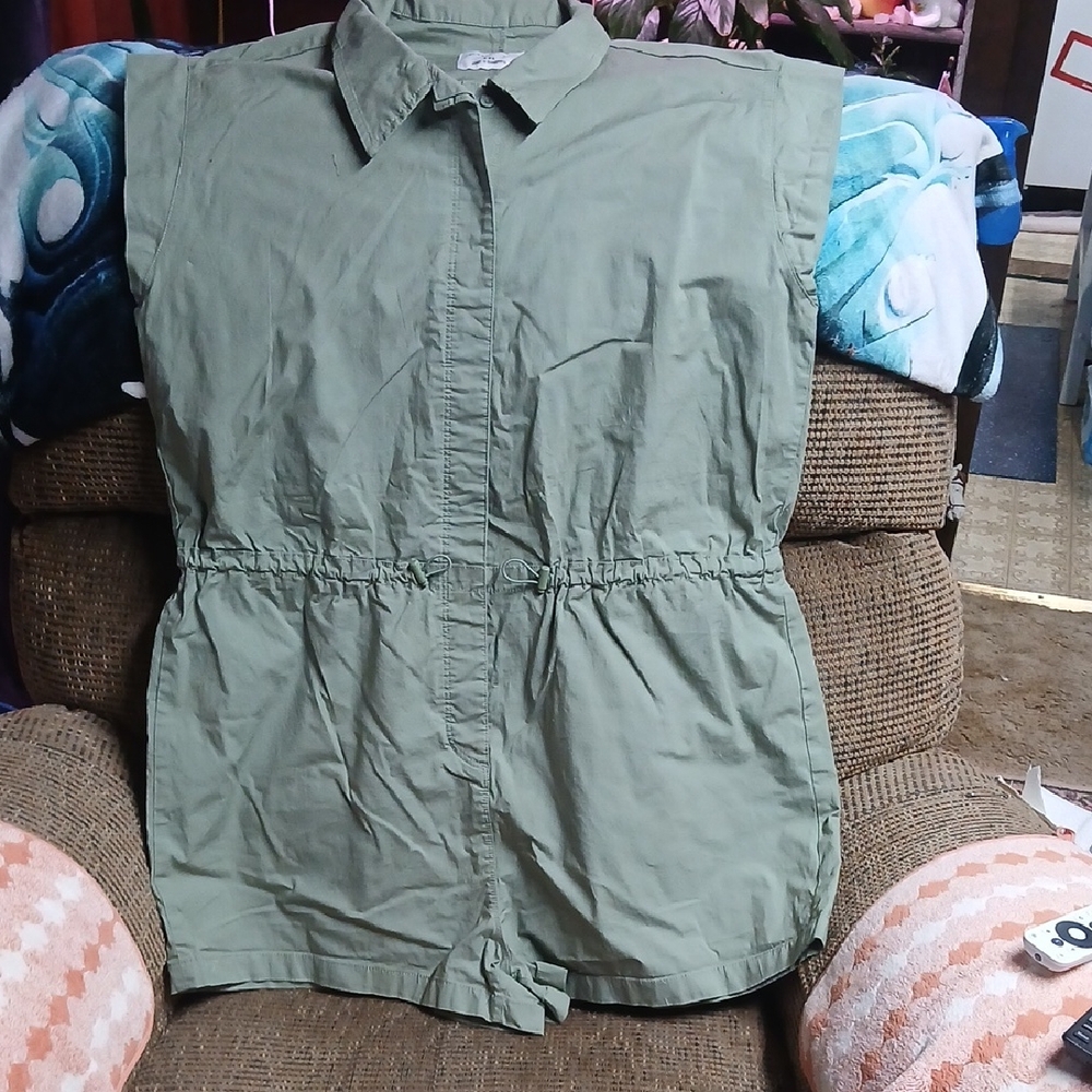 Celebrity Pink Olive Green Sleeveless Jumpsuit plus Size